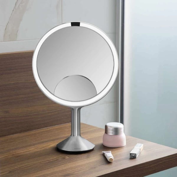Kosmetinis veidrodis (5x) su apšvietimu/didinantis ø 25 cm Sensor Trio Max – simplehuman-image-1
