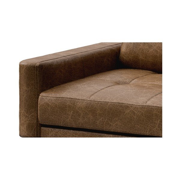Rudos spalvos odinė kampinė sofa MESONICA Musso Tufted, dešinysis kampas-image-4