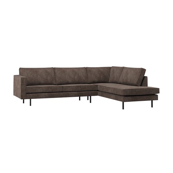 Tamsiai rudos spalvos kampinė sofa (su dešiniuoju kampu/su gultu) Rodeo – WOOOD