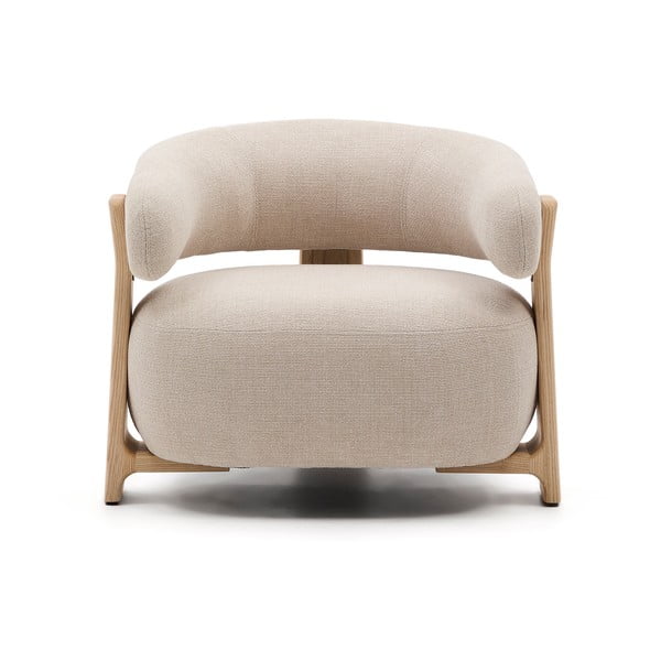 Smėlio spalvos iš šenilinio audinio krėslas Granite – Kave Home-image-2