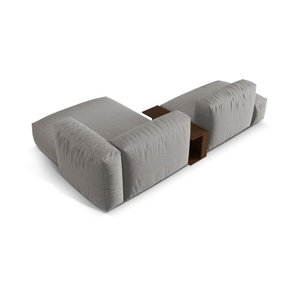 Modulinė kampinė sofa šviesiai pilkos spalvos (su dešiniuoju kampu) Martina – Micadoni Home-image-4