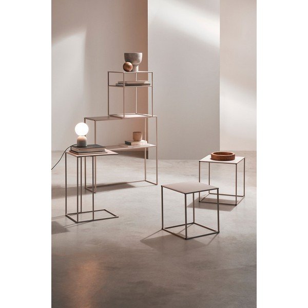 Smėlio spalvos iš metalo kavos staliukai 2 vnt. 38x38 cm Alrik – Yes Everyday-image-4