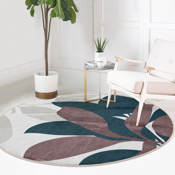 Skalbiamas/robotiniams dulkių siurbliams apvalios formos kilimas ø 100 cm Comfort – Mila Home-image-3