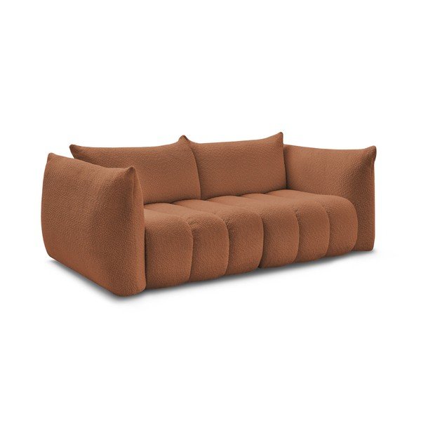 Oranžinės spalvos sofa iš boucle 234 cm Azra – Bobochic Paris-image-2