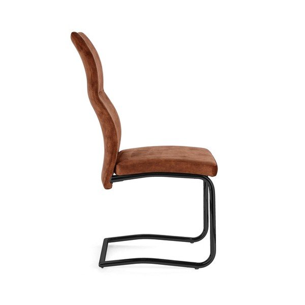 Konjako rudos spalvos iš audinio valgomojo kėdė Thelma – Bizzotto-image-3