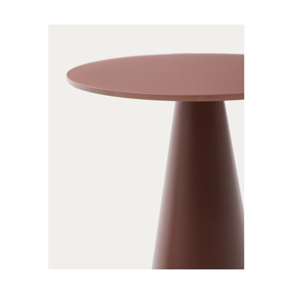 Apvalios formos šoninis stalas su stikliniu stalviršiu ø 35 cm Wilshire – Kave Home-image-2