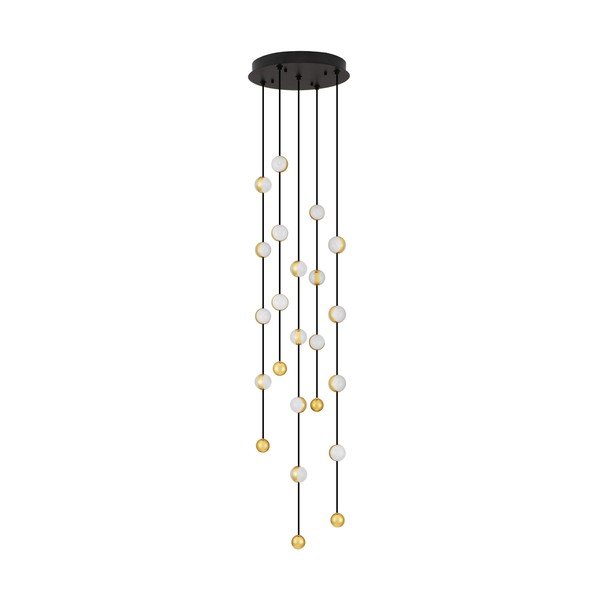 Matinės juodos spalvos iš aliuminio kabantis šviestuvas LED su pritemdymo funkcija ø 38 cm su gaubtu iš akrilo stiklo Alcinoe – Nova Luce