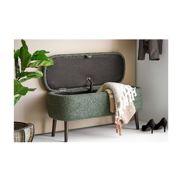 Žalios spalvos suolas iš boucle Harlow – House Nordic-image-3
