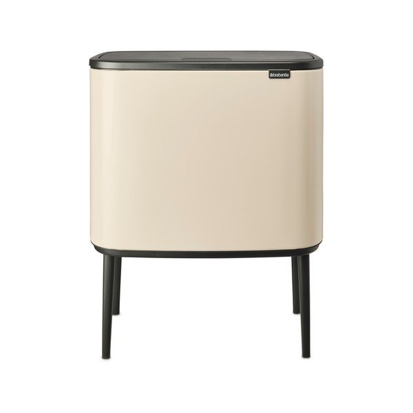 Iš plieno šiukšliadėžė smėlio spalvos rūšiavimui/galima atidaryti palietus 34 l Bo Touch Bin – Brabantia-image-1