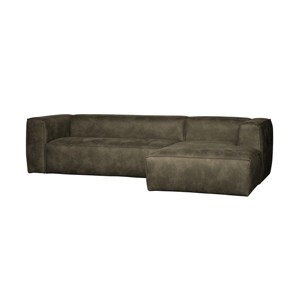 Žalia perdirbtos odos kampinė sofa WOOOD Bean, dešinysis kampas-image-1