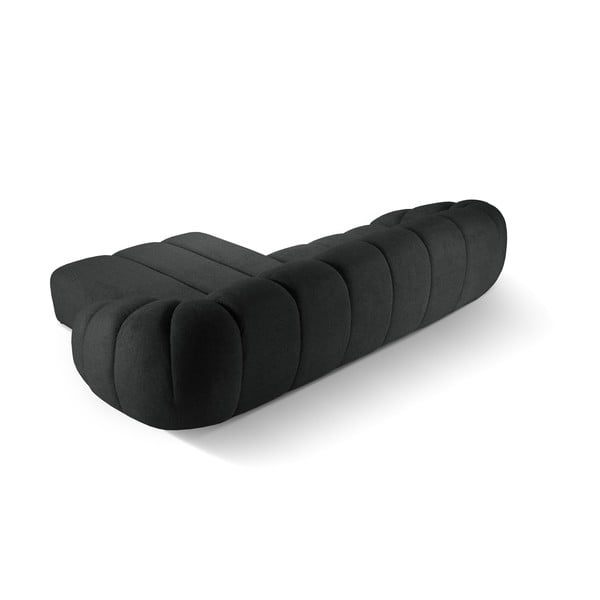 Kampinė sofa juodos spalvos (su dešiniuoju kampu) Diana – Micadoni -image-3