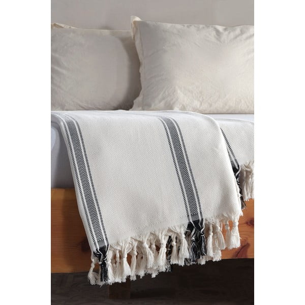 Balta ir pilka medvilninė lovatiesė dvigulei lovai 200x230 cm Lines - Mijolnir
