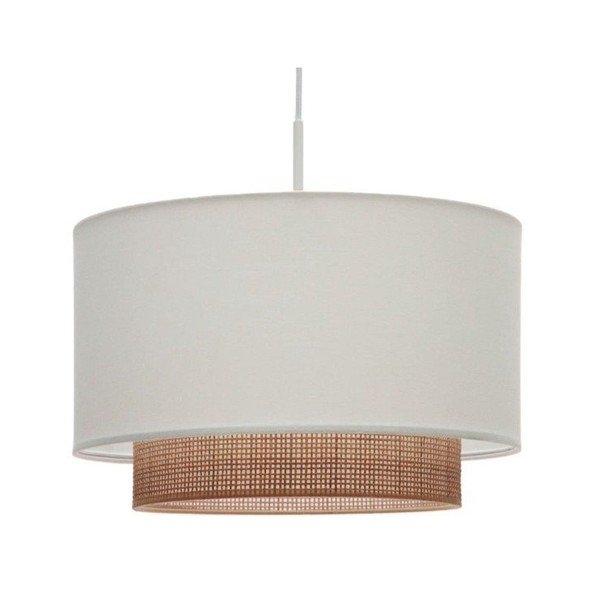 Iš tekstilės šviestuvo gaubtas baltos spalvos/natūralios spalvos ø 40 cm Erna – Kave Home