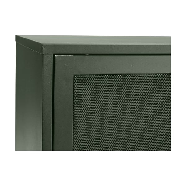 Iš metalo žema šoninė spintelė tamsiai žalios spalvos su stumdomomis durimis 160x75 cm Veep – Unique Furniture-image-4
