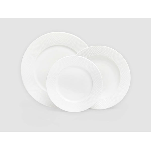 12 dalių baltų porcelianinių lėkščių rinkinys Bonami Essentials Imperio