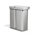 Sidabrinės spalvos iš plieno šiukšliadėžė 34+24 l rūšiavimui/bekontaktė Dual Sensor – simplehuman