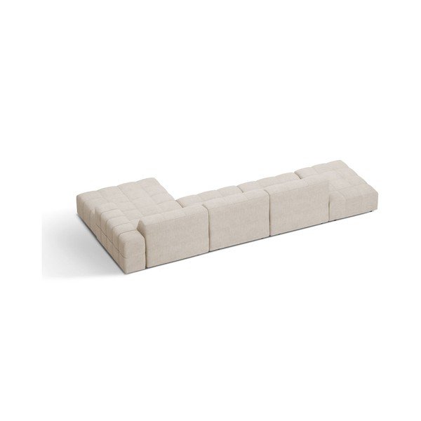 Kreminės spalvos kampinė sofa iš šenilinio audinio (su dešiniuoju kampu/su gultu) Chicago – Cosmopolitan Design-image-2