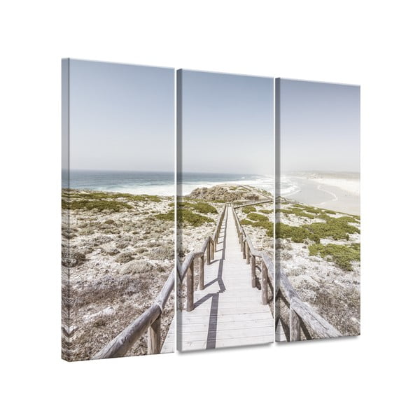 Kelių dalių paveikslas "Styler Canvas By The Sea", 27 x 75 cm