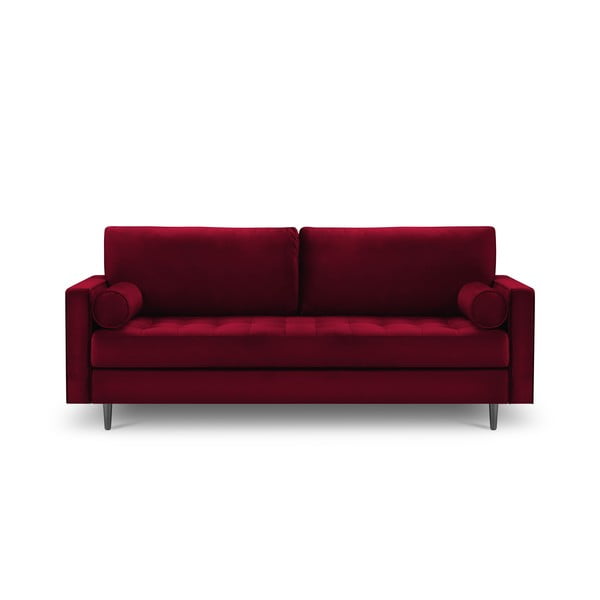 Raudona aksominė sofa Milo Casa Santo, 219 cm