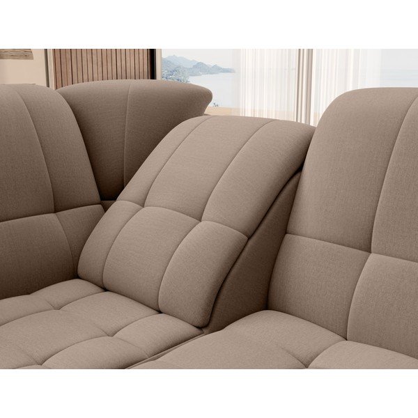 Rudos spalvos iš velveto sulankstoma/su sandėliavimo vieta kampinė sofa (su kairiuoju kampu/„L“ formos) Sado – ELTAP-image-1