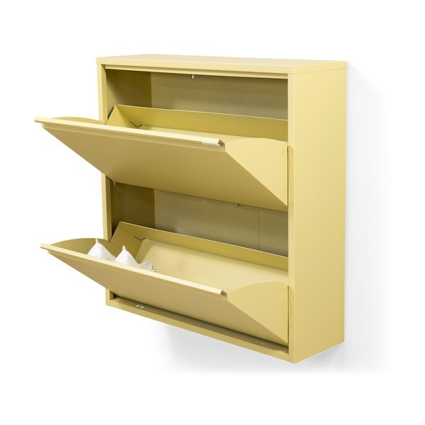 Šviesiai geltonos spalvos iš plieno atlenkiama/pakabinama spintelė batams 75x77,5x22,5 cm Billy – Spinder Design-image-4