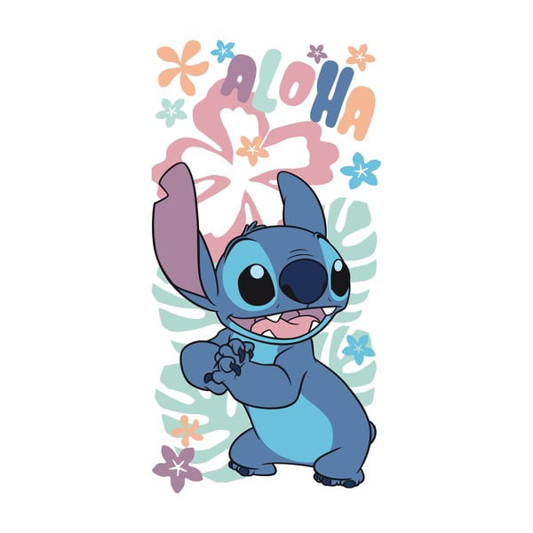 Iš medvilnės vaikiškas rankšluostis 70x140 cm Lilo and Stitch "Hawaiian Harmony" – Jerry Fabrics