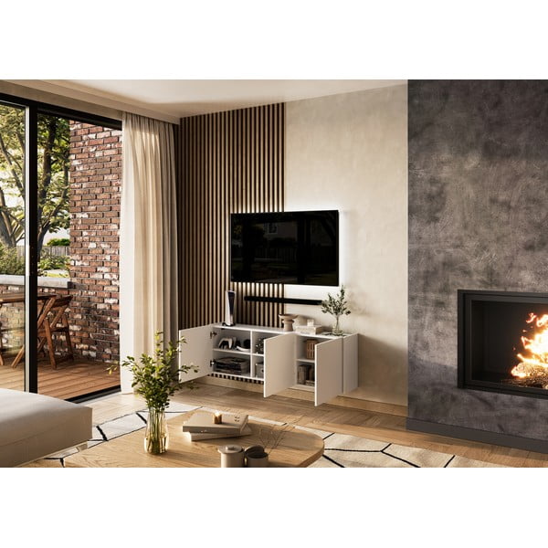 TV spintelė baltos spalvos 138x45 cm Piana – Germania-image-4