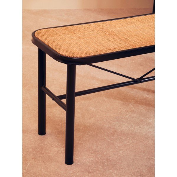 Juodos spalvos/natūralios spalvos suolas rotangas Depok – Premier Housewares-image-3