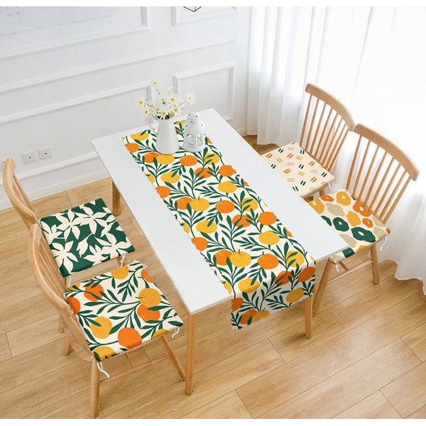 Stalo takelių ir kėdžių pagalvėlių rinkiniai 5 vnt. Orange – Mila Home-image-1