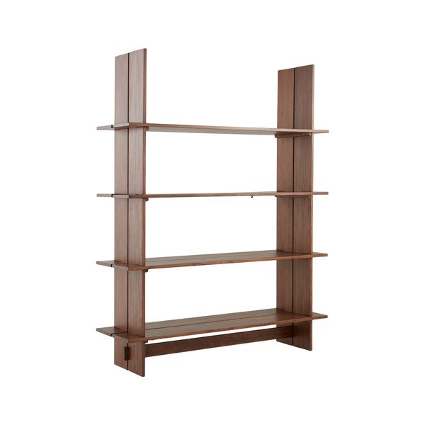 Tamsios natūralios spalvos iš pušies masyvo pastatoma lentyna 140x180x40 cm Tottori – Jotex