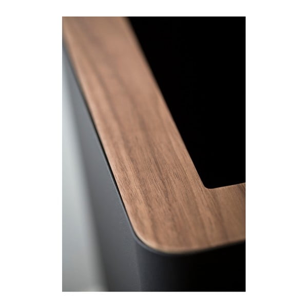 Juodos spalvos iš plieno šiukšliadėžė biurui 10 l Rin – YAMAZAKI-image-3