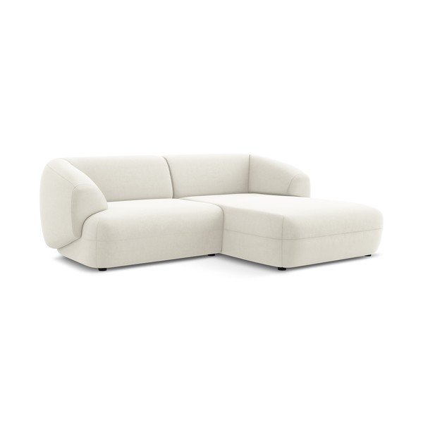 Baltos spalvos iš velveto kampinė sofa (su dešiniuoju kampu) Moana – Makamii-image-2