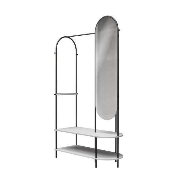 Juodos spalvos/pilkos spalvos iš metalo koridoriaus baldas 101x183x43 cm Anastacia – Støraa-image-3