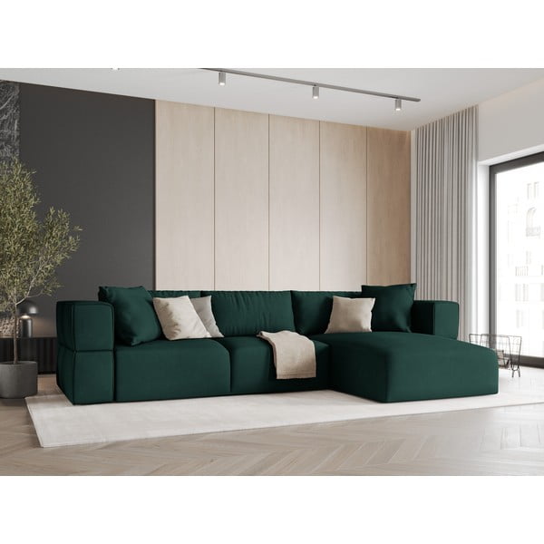 Kampinė sofa žalios spalvos (su dešiniuoju kampu) Esther – Milo Casa-image-1