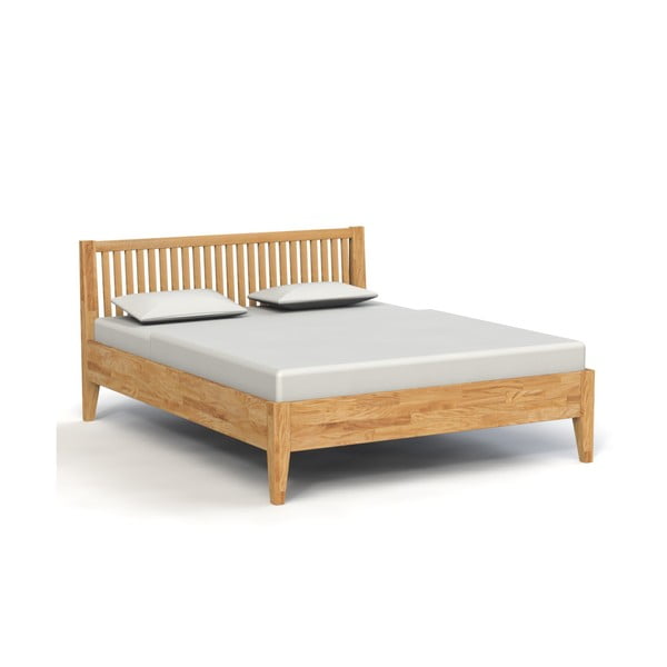 Ąžuolinė dvigulė lova 160x200 cm Odys - The Beds