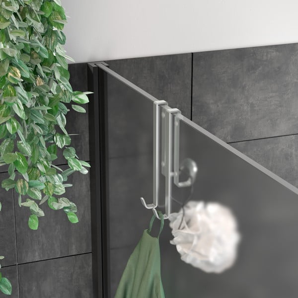 Pakabinamas kablys iš plieno sidabrinės spalvos Luxy – Metaltex-image-1