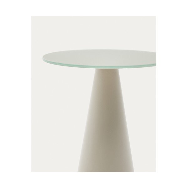 Apvalios formos šoninis stalas su stikliniu stalviršiu ø 35 cm Wilshire – Kave Home-image-3