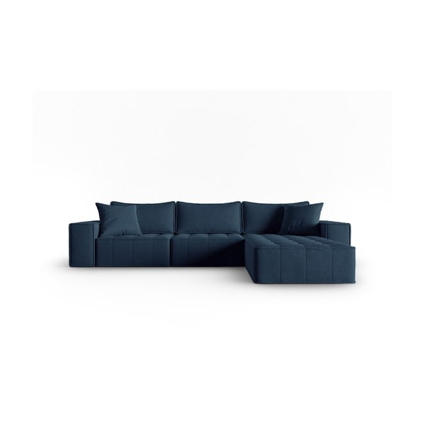 Kampinė sofa mėlynos spalvos (su dešiniuoju kampu) Mike – Micadoni Home