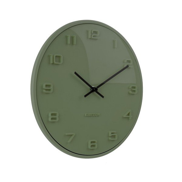 Žalias sieninis laikrodis Karlsson Elevated, ⌀ 25 cm-image-1