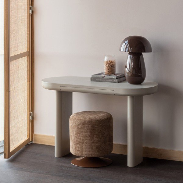 Šviesiai rudos spalvos pufas iš boucle Islen – WOOOD-image-1