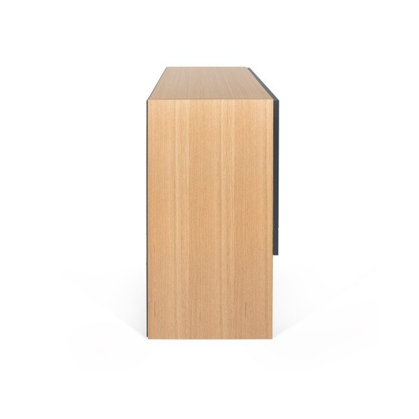 Ąžuolo medienos dekoro komoda su antracito detalėmis TemaHome Nyla-image-3