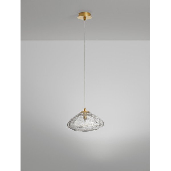 Žalvario spalvos iš stiklo kabantis šviestuvas ø 26 cm King – Nova Luce-image-4