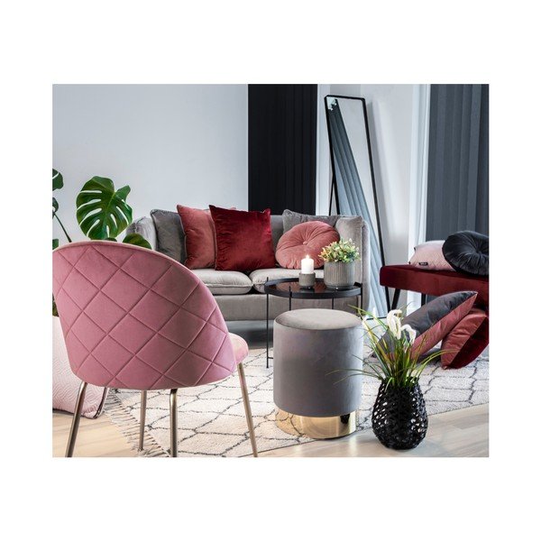 Pilka pagalvėlė su aksominiu užvalkalu House Nordic Luso, ø 45 cm-image-3