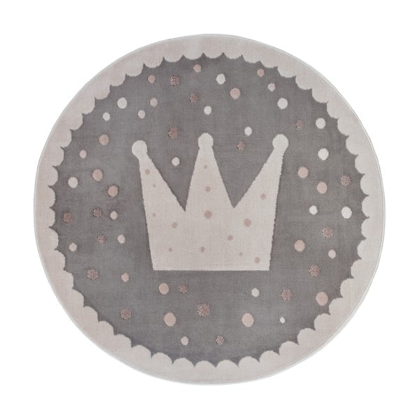 Vaikiškas kilimas pilkos spalvos ø 100 cm Crown – Hanse Home