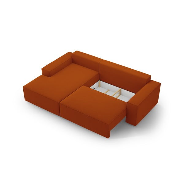 Sulankstoma kampinė sofa raudonos plytų spalvos (su kairiuoju kampu) Jodie – Micadoni Home-image-4