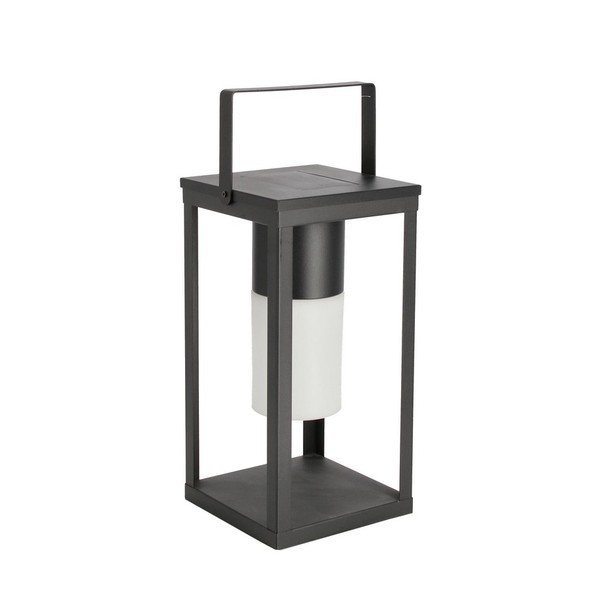 Juodos spalvos LED žibintas saulės baterijos/USB (aukštis 38 cm) Solar – Bizzotto