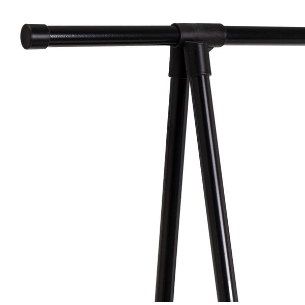 Juodos spalvos iš metalo su ratukais drabužių kabykla 84x43x156 cm – Casa Selección-image-1