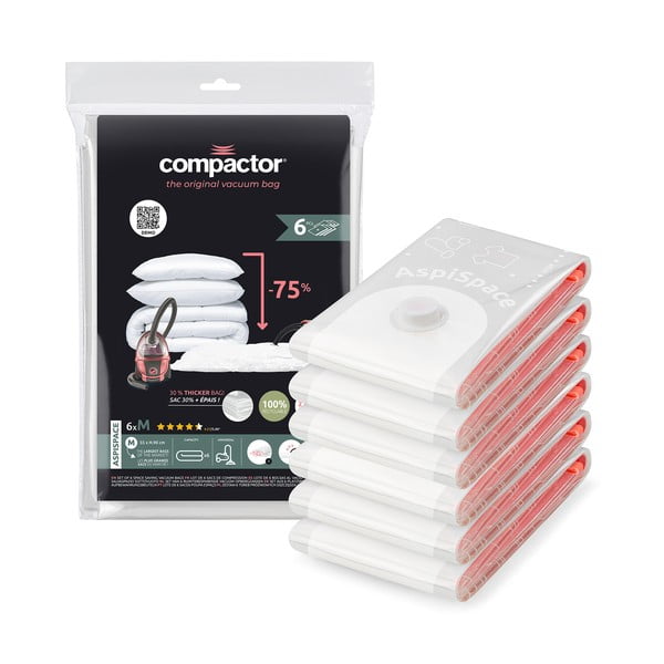 Vakuuminiai drabužių krepšiai 6 vnt. Vacuum M – Compactor