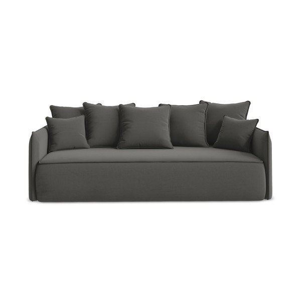 Tamsiai pilkos spalvos iš velveto sulankstoma/su sandėliavimo vieta sofa 225 cm Hula – Makamii