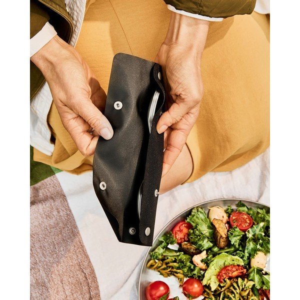 Sidabrinės spalvos šakučių rinkinys iš nerūdijančio plieno 4 vnt. Spork – Black + Blum-image-4